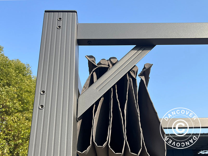 Pergola pavillon Santa Cruz, 3x3m, Mørkegrå