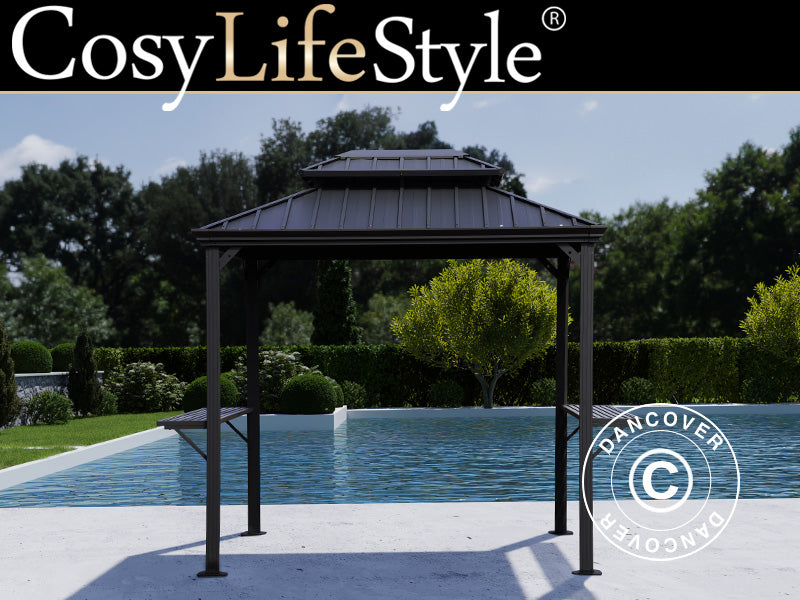 Grillpavillon San Antonio, 2,4x1,8m, Sort