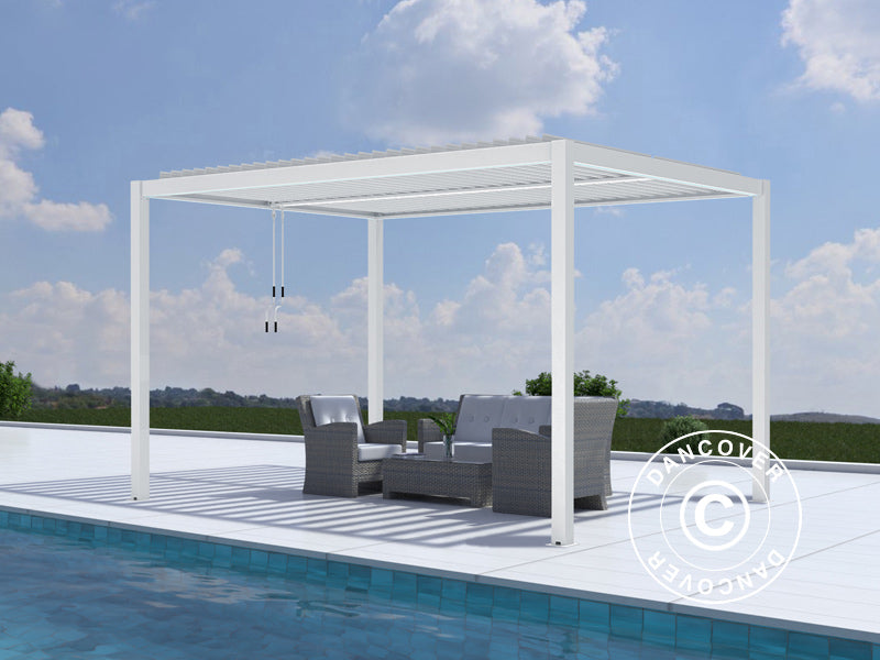 Bioklimatisk pergola pavillon San Pablo Alu+, 3x4m, Hvid