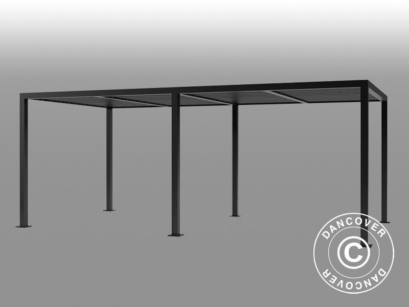 Bioklimatisk pergola pavillon San Pablo Alu+, 3x5,8m, Sort