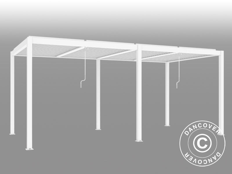 Bioklimatisk pergola pavillon San Pablo Alu+, 3x5,8m, Hvid