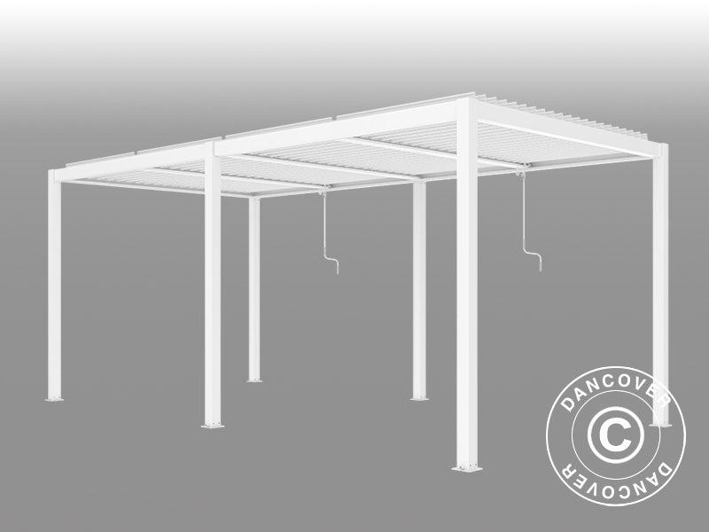 Bioklimatisk pergola pavillon San Pablo Alu+, 4x5,8m, Hvid
