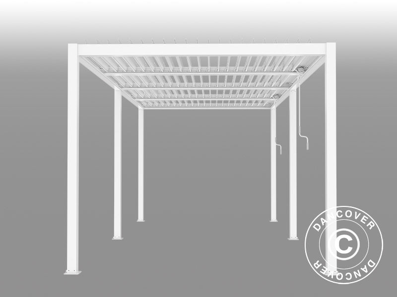 Bioklimatisk pergola pavillon San Pablo Alu+, 4x5,8m, Hvid