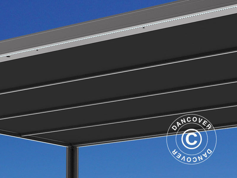 Pergola pavillon San Fernando, 3x3m, Sort/Mørkegrå