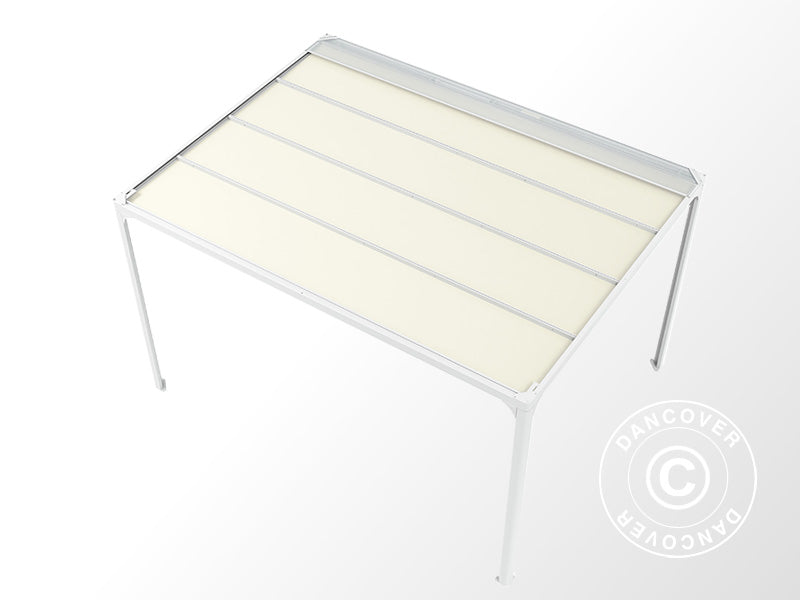 Pergola pavillon San Fernando, 4x3m, Hvid/Beige