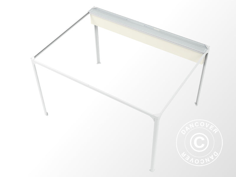 Pergola pavillon San Fernando, 4x4m, Hvid/Beige