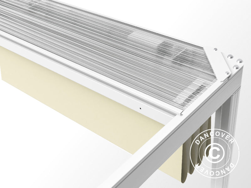 Pergola pavillon San Fernando, 4x4m, Hvid/Beige