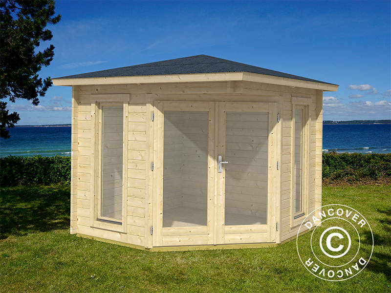 Havepavillon i træ Brittany, 2,4x2,4x2,41m, 40mm, Natur