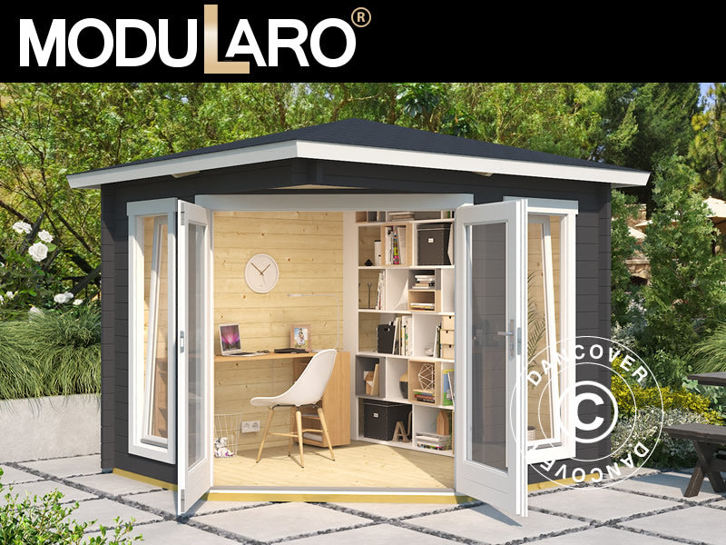 Havepavillon i træ Brittany, 2,4x2,4x2,41m, 40mm, Mørkegrå