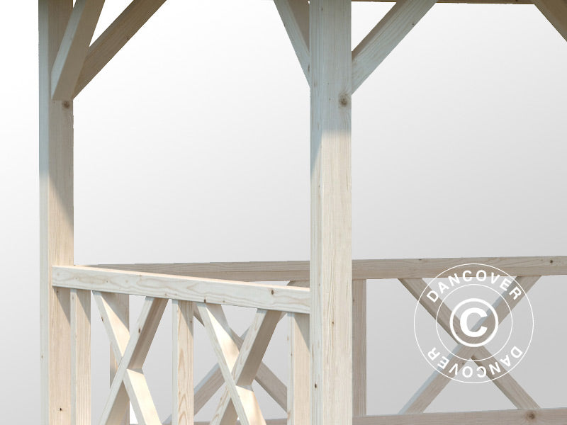 Havepavillon i træ, 3x3x3,23m, 9m², Natur