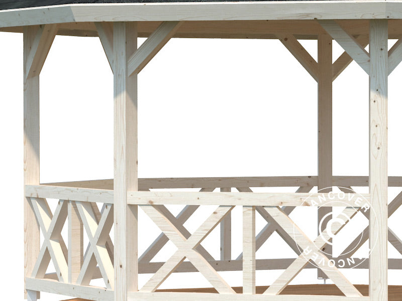 Havepavillon i træ, 4,67x6,17x3,62m, 25m², Natur