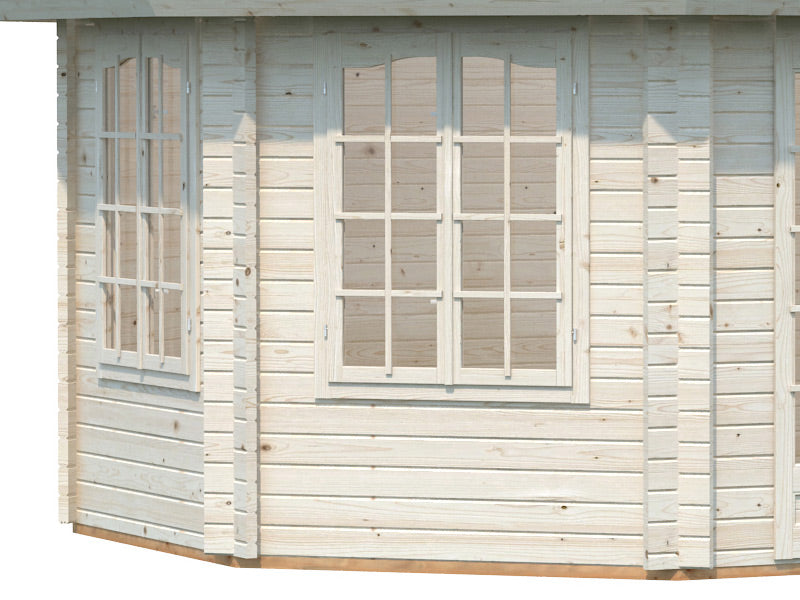 Havepavillon i træ m/trægulv, 5,71x4,21x3,71m, 20,3m², Natur