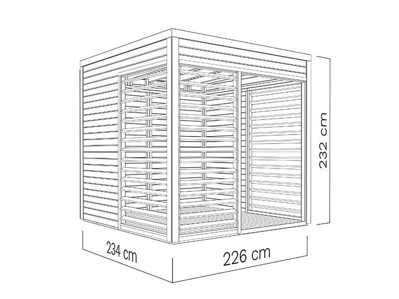 Havepavillon i træ, Bertilo Garten Lounge 1, 2,26x2,34x2,32m