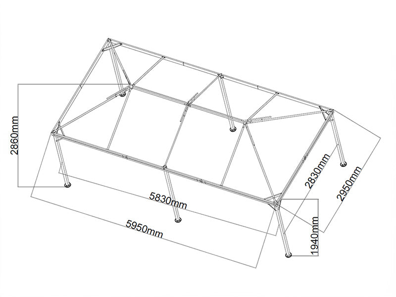 Pavillon Osiris 3x6m, Grå