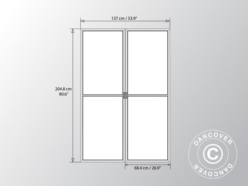 Orangeri, pavillon LEDRO, 12,96m², Palram/Canopia, 3,6x3,6x2,95m, Grå