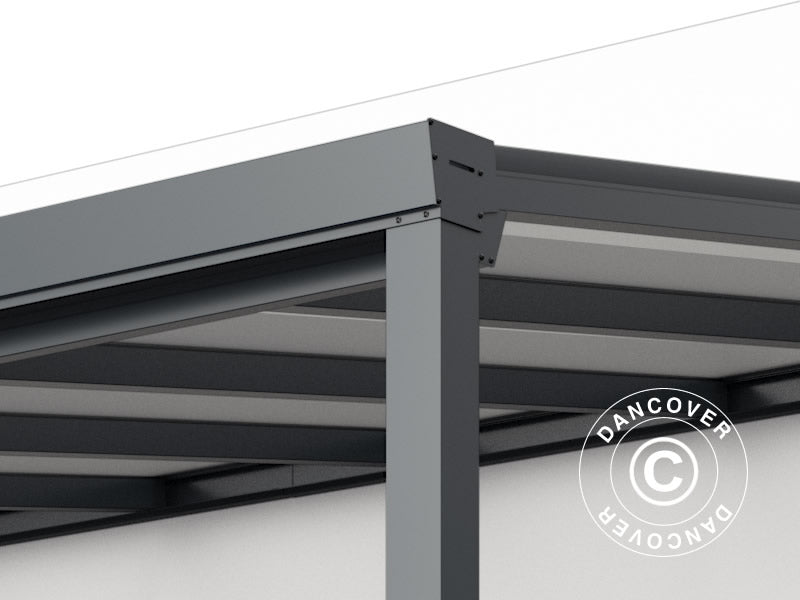 Terrasseoverdækning Easy m/polycarbonattag, 3x6m, Antracit