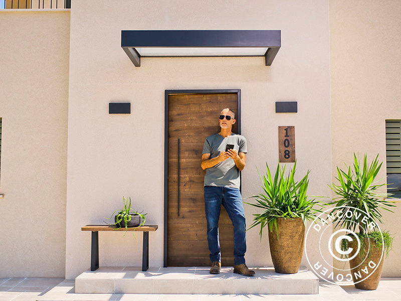 Baldakin Sophia 1600, Palram/Canopia, 0,95x1,6x0,17m, Mørkegrå/transparent