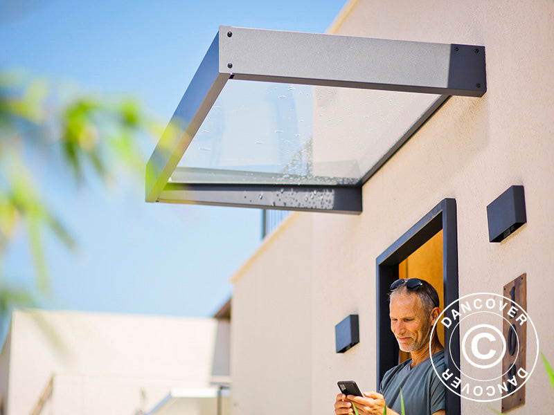 Baldakin Sophia 1600, Palram/Canopia, 0,95x1,6x0,17m, Mørkegrå/transparent