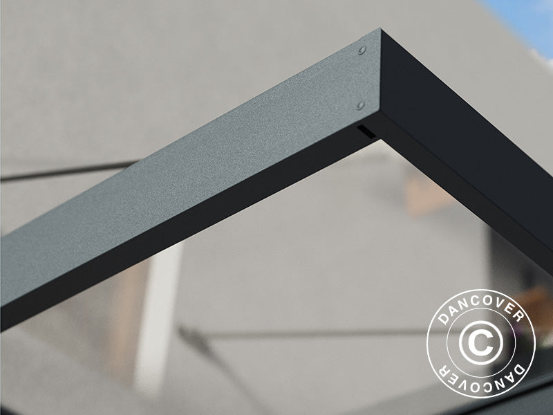 Baldakin Sophia XL 4000, Palram/Canopia, 1,40x3,79x0,17m, Mørkegrå/transparent