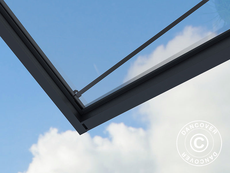 Baldakin Sophia XL 4000, Palram/Canopia, 1,40x3,79x0,17m, Mørkegrå/transparent