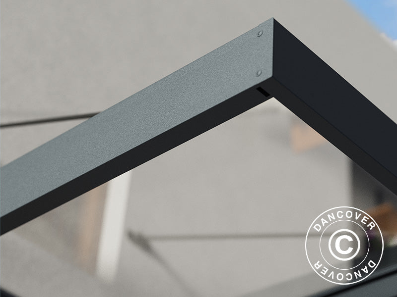 Baldakin Sophia XL 5000, Palram/Canopia, 1,40x4,71x0,17m, Mørkegrå/transparent