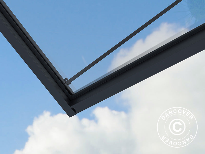 Baldakin Sophia XL 5000, Palram/Canopia, 1,40x4,71x0,17m, Mørkegrå/transparent