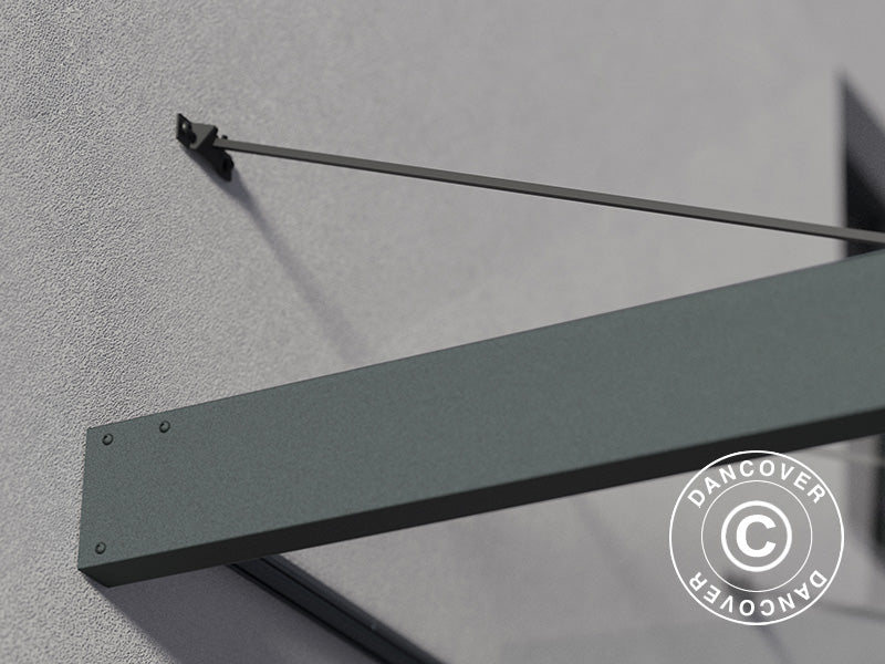 Baldakin Sophia XL 5000, Palram/Canopia, 1,40x4,71x0,17m, Mørkegrå/transparent