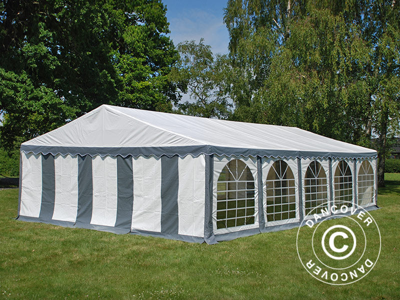 Partytelt Exclusive 5x12m PVC 900, Grå/Hvid