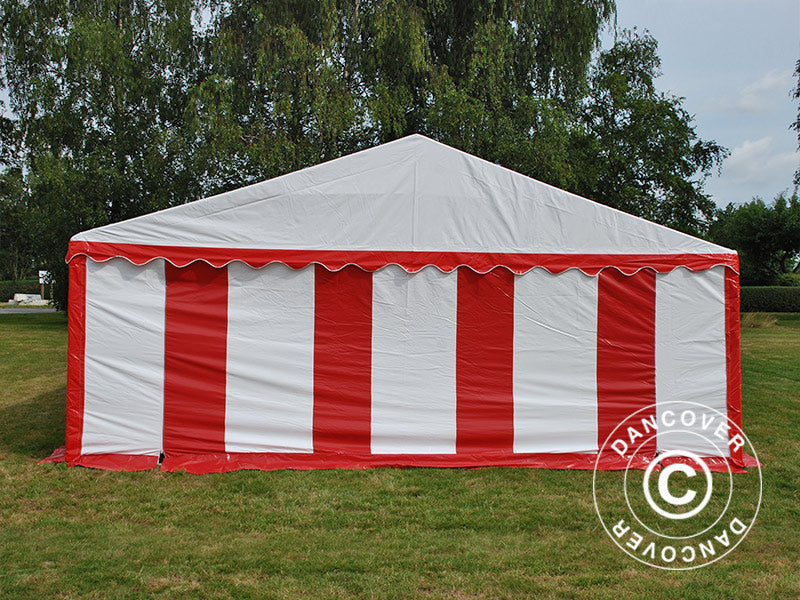 Partytelt Exclusive 6x10m PVC, Rød/Hvid