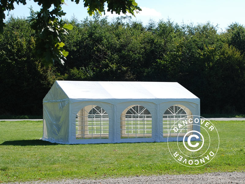 Partytelt Original 4x6m PVC 900, "Arched", Hvid