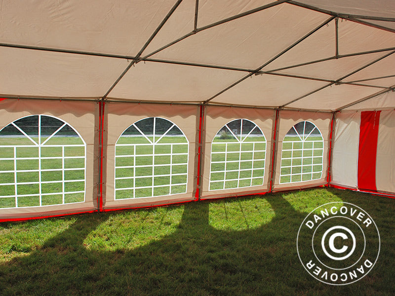 Partytelt Original 6x8m PVC, Rød/Hvid