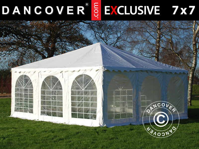 Pagodetelt Exclusive 7x7m PVC, Hvid