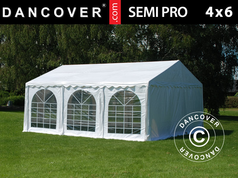 Partytelt SEMI PRO Plus 4x6m PVC 900, Hvid