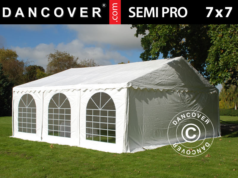 Partytelt SEMI PRO Plus 7x7m PVC 900, Hvid