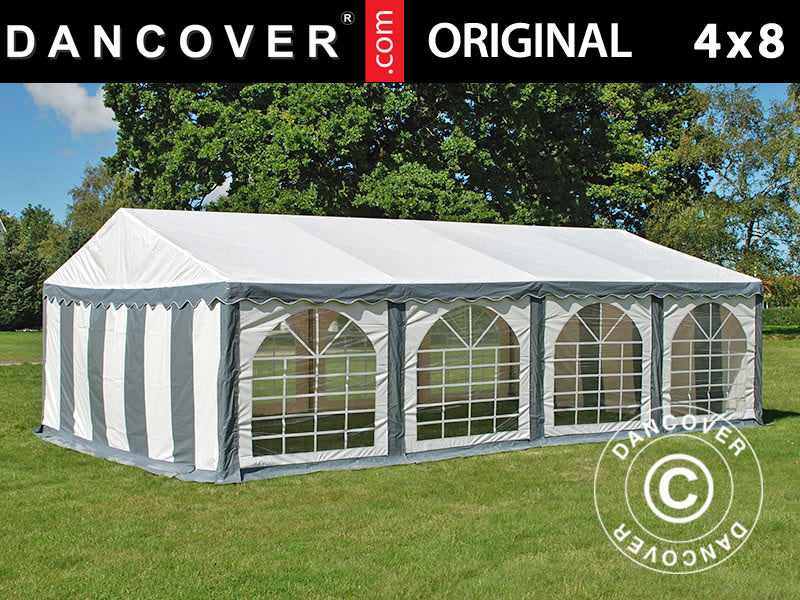 Partytelt Original 4x8m PVC 900, Grå/Hvid