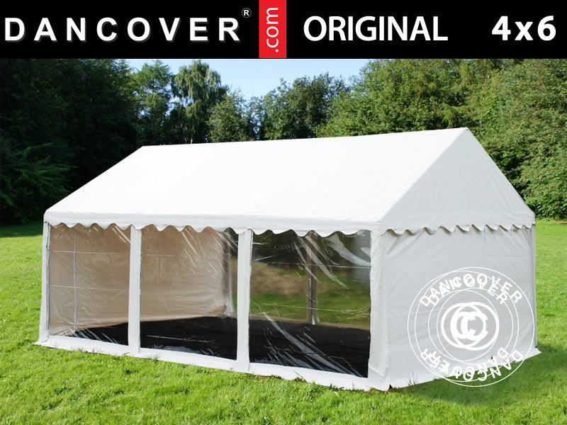 Partytelt Original 4x6m PVC 900, Panorama, Hvid