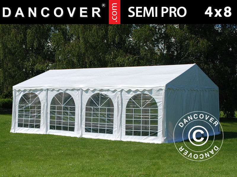 Partytelt SEMI PRO Plus 4x8m PVC 900, Hvid