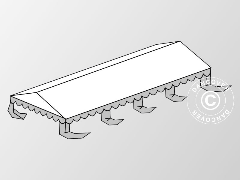 Tagdug til Partytelt Original 5x8m PVC, Hvid/Grå