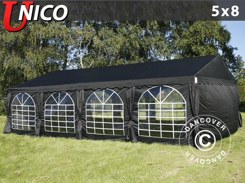 Partytelt UNICO 5x8m, Sort