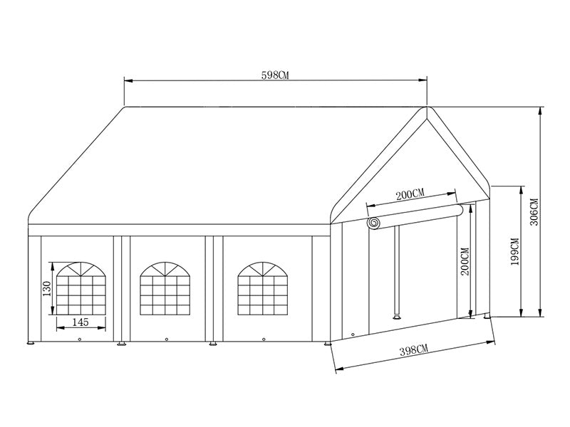 Partytelt Basic 4x6m PE 500, Hvid
