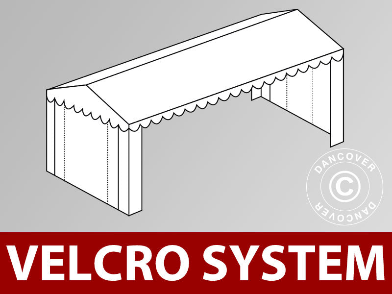 Tagdug med velcro til partytelt Plus 4x8m, Hvid