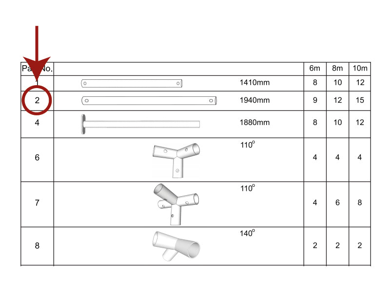 Tagrør, Ø38mm, 1940mm