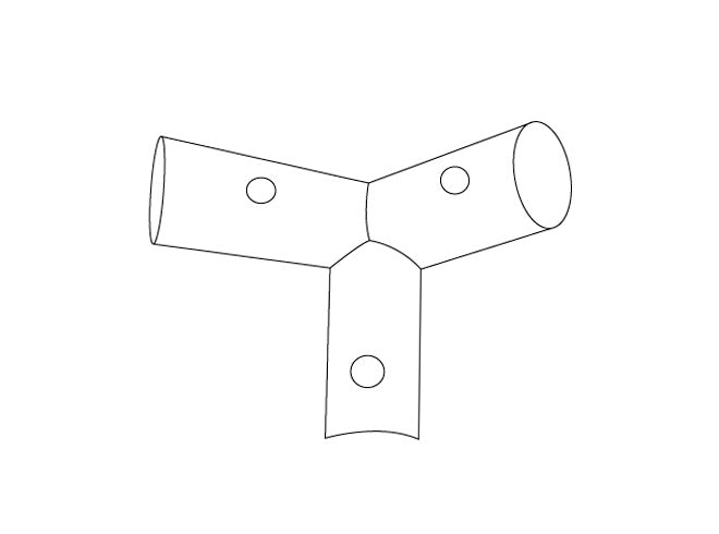 3-vejs samling, Ø42mm, 110°