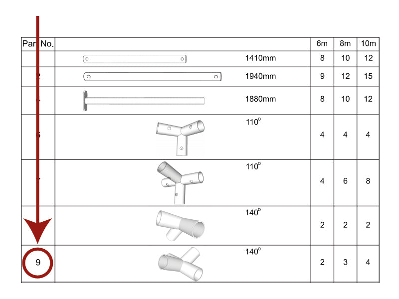 4-vejs samling, Ø42mm, 140°
