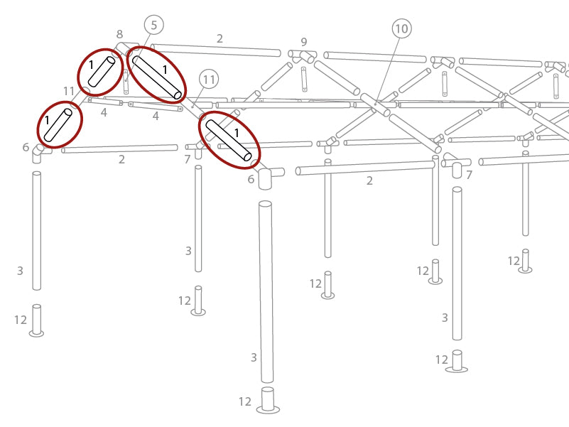 Tagrør, Ø38mm, 1470mm