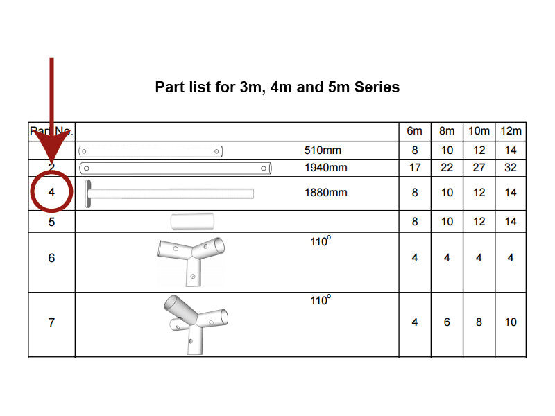 Lodret rør, Ø38mm, 1880mm