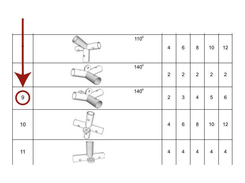 4-vejs samling, Ø42mm, 140°