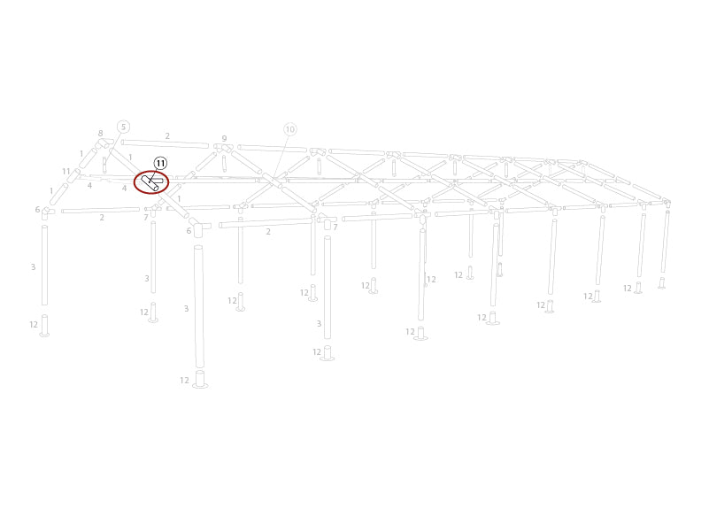 3-vejs samling, Ø42mm, 375x250mm