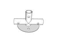 3-vejs samling til bundramme, Ø42mm, 250x80mm