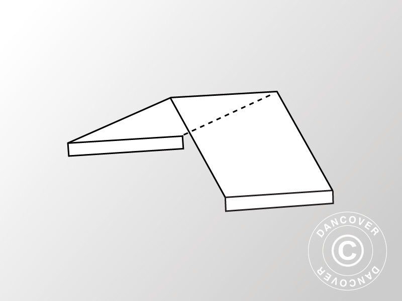 2m tagdug til partytelt-serien Exclusive CombiTents®, midtersektion, 6x2m, PVC, Hvid